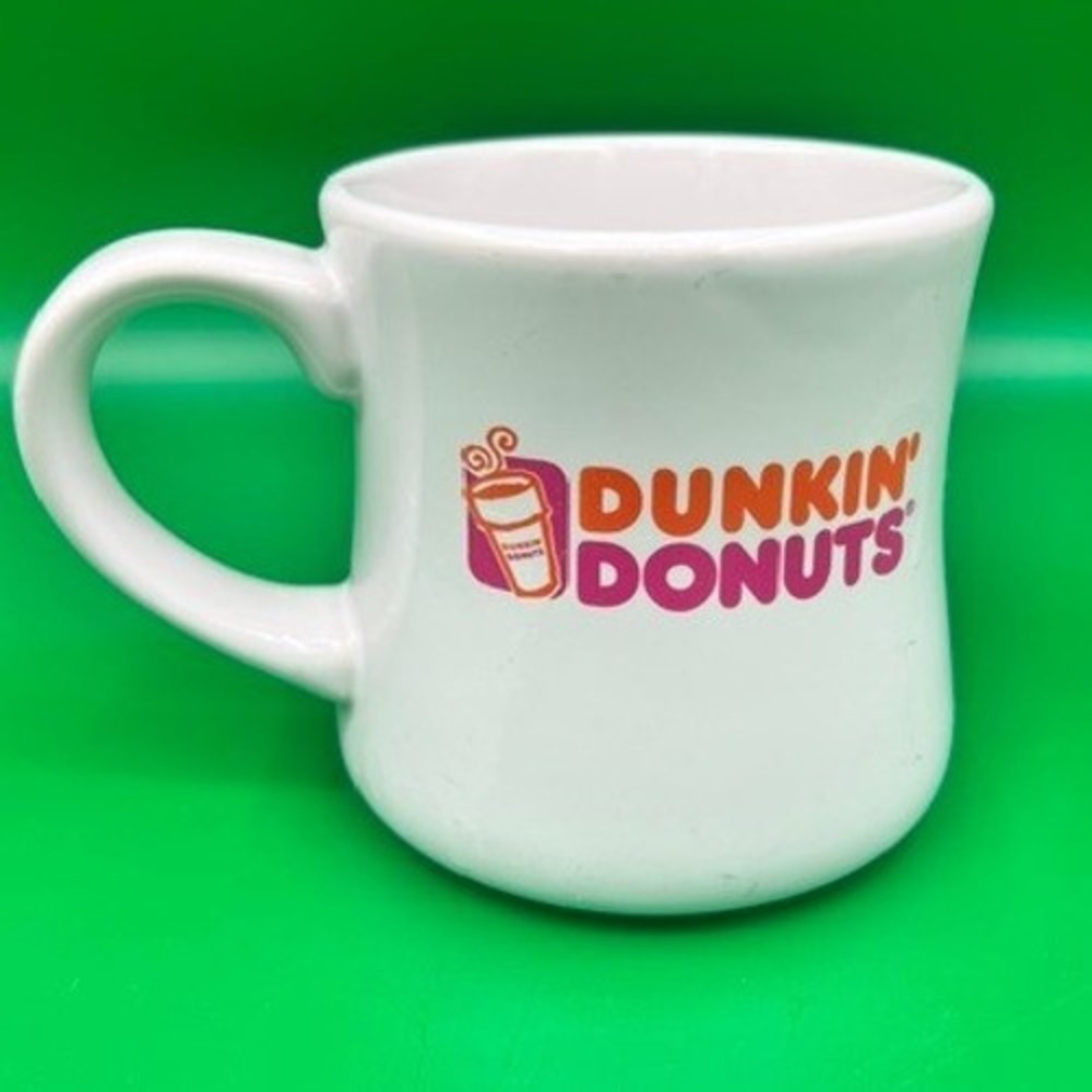 Dunkin Donuts Coffee Mug Unisex Medium White Ceramic Diner Style Logo Thailand